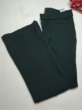 Anne Klein Dark Green Flare
Wide Leg Pants Pull On Stretch
Knit